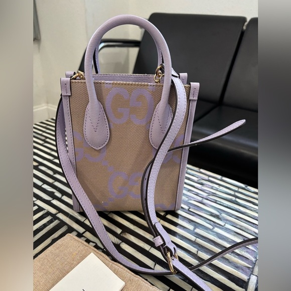 Authentic Gucci Purple and Beige mini jumbo GG canvas CrossbodyRetails$2500 - Picture 3 of 10